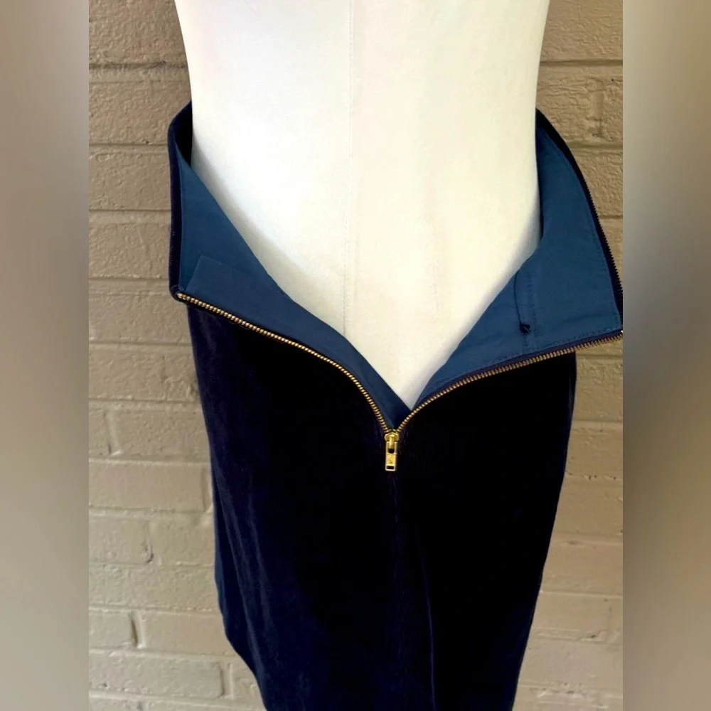 J.Crew navy blue corduroy side zipper skirt 0